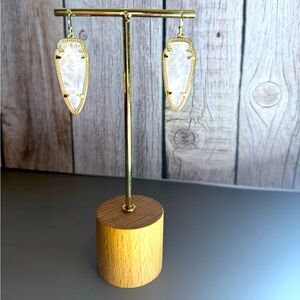 Vintage Kendra Scott Sky Earrings- Clear/Rose Quartz